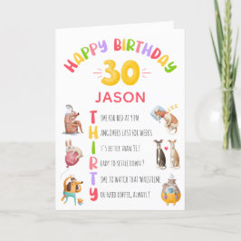 パーソナライズされたおもしろいJocks Happy 30th Birthday Card カード
