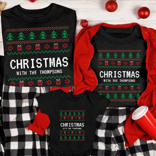 パーソナライズされたおもしろいMatching Aby Christmas Family Tシャツ