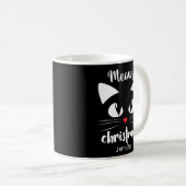 パーソナライズされたおもしろいMeowyクリスマス コーヒーマグカップ (正面右)
