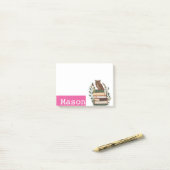 パーソナライズされたおもしろいOwl Books Library ポストイット (デスク上)