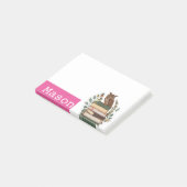 パーソナライズされたおもしろいOwl Books Library ポストイット (アングル)