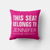 パーソナライズされたおもしろいPink クッション (裏面)