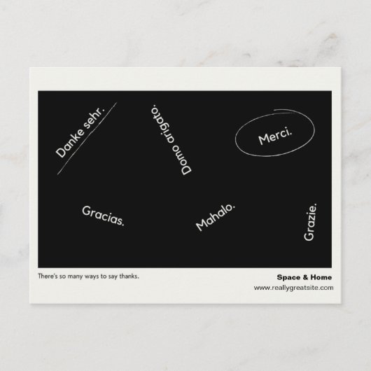 -パーソナライズされたお世話になりました ポストカード (正面)