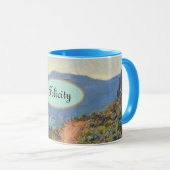「パーソナライズされたお名前」クロード・モネ山 マグカップ (正面右)
