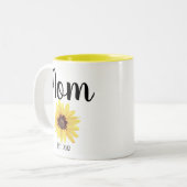 パーソナライズされたお母さん。ひま絵を描花 ツートーンマグカップ (正面左)