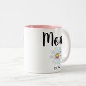 パーソナライズされたお母さん。フラワーツートーンコーヒーマグ ツートーンマグカップ (正面右)