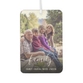 パーソナライズされたお気に入りのFamily Photosモダン Script カーエアーフレッシュナー (正面)
