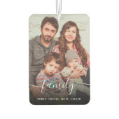 パーソナライズされたお気に入りのFamily Photosモダン Script カーエアーフレッシュナー (裏面)