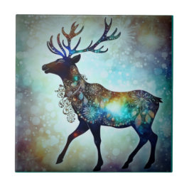 パーソナライズされたお洒落トナカイ タイル