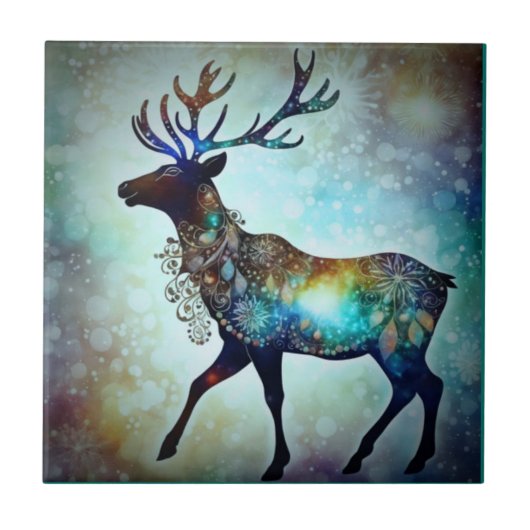 パーソナライズされたお洒落トナカイ タイル (正面)