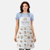 パーソナライズされたお洒落フローラ エプロン (着用した状態)