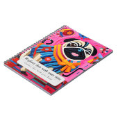 パーソナライズされたお洒落動物 – かわいいパグ ノートブック (左側)