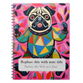 パーソナライズされたお洒落動物 – かわいいパグ ノートブック (正面)