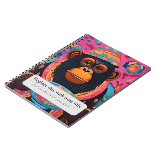 パーソナライズされたお洒落動物 – サル ノートブック (左側)