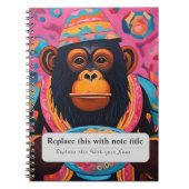 パーソナライズされたお洒落動物 – サル ノートブック (正面)