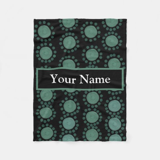 パーソナライズされたお洒落水玉模様 フリースブランケット (正面)