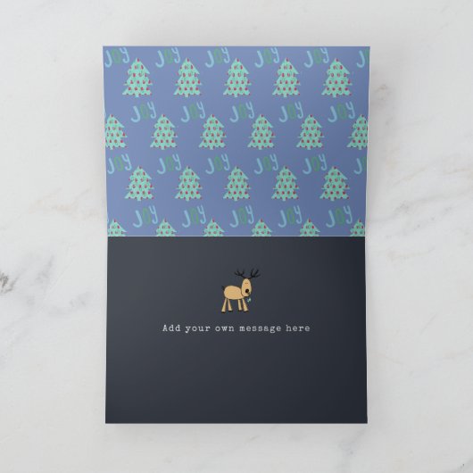 パーソナライズされたお洒落素朴トナカイ カード (内部)