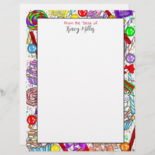 パーソナライズされたお洒落菓子 レターヘッド (正面/裏面)