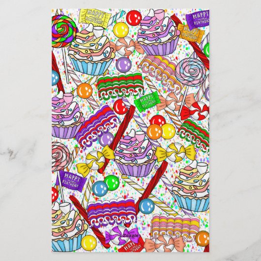 パーソナライズされたお洒落菓子 便箋 (裏面)