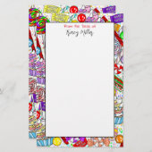 パーソナライズされたお洒落菓子 便箋 (正面/裏面)