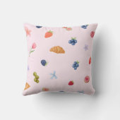 パーソナライズされたお洒落Croissant & Berry Pattern クッション (裏面)