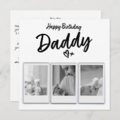 パーソナライズされたお父さん写真の誕生日カード - 印刷済み 招待状 (正面/裏面)