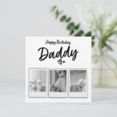 パーソナライズされたお父さん写真誕生日カード - 印刷済み 招待状 (スタンド正面)
