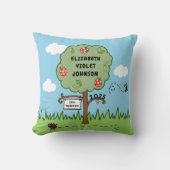 パーソナライズされたお祝いツリーキッド クッション (正面)