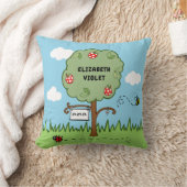 パーソナライズされたお祝いツリーキッド クッション (ブランケット)