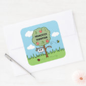 パーソナライズされたお祝いツリーキッド スクエアシール (封筒)