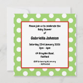 パーソナライズされたお祝いツリーベビーシャワー招待状 (裏面)