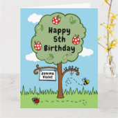 パーソナライズされたお祝いナンバードキッド誕生日 カード (黄色い花)