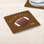 パーソナライズされたお祝い写真と文字サッカー ペーパーコースター (アングル)