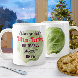 パーソナライズされたお祭り気分で芽キャベツビールが楽しめる面白Tシャツ コーヒーマグカップ