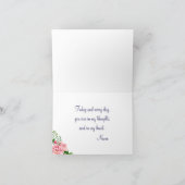 「パーソナライズされたお考え前の」バラ海軍ストライプ カード (内部)