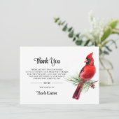 パーソナライズされたお葬式THANK YOU(鳥)ショウジョウコウカンチョウ サンキューカード (スタンド正面)