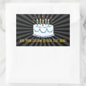 パーソナライズされたお誕生日ケーキシールまたはワインラベル 長方形シール (バッグ)