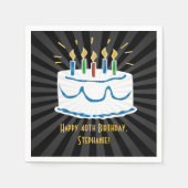 パーソナライズされたお誕生日ケーキシールまたはFavoritesラベル スタンダードカクテルナプキン (正面)