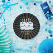 パーソナライズされたお誕生日ケーキシールまたはFavoritesラベル ペーパープレート (パーティー)