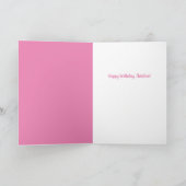 パーソナライズされたお誕生日ケーキ(火ろうそく付) |ピンク カード (内部)