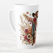 パーソナライズされたかかしと紅葉 カフェラテマグ (左アングル)