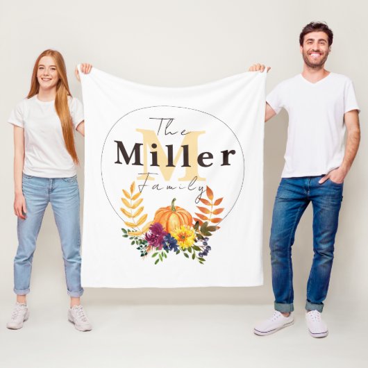 パーソナライズされたかぼちゃフローラ フリースブランケット (インサイチュ)