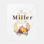 パーソナライズされたかぼちゃフローラ フリースブランケット (正面)