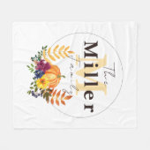 パーソナライズされたかぼちゃフローラ フリースブランケット (正面(横))