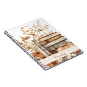 パーソナライズされたかぼちゃ・本・花秋 ノートブック (右側)