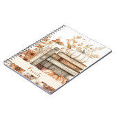 パーソナライズされたかぼちゃ・本・花秋 ノートブック (左側)