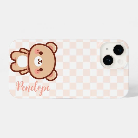 パーソナライズされたかわいいは電話口を持つ iPhoneケース (裏面横)