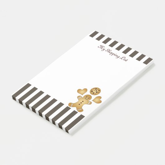 パーソナライズされたかわいいジンジャーブレッドマンクッキー ポストイット (アングル)