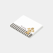 パーソナライズされたかわいいジンジャーブレッドマンクッキー ポストイット (アングル)