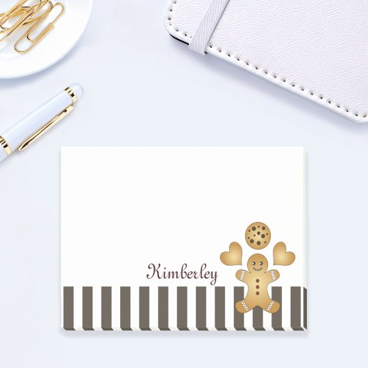 パーソナライズされたかわいいジンジャーブレッドマンコーキー ポストイット